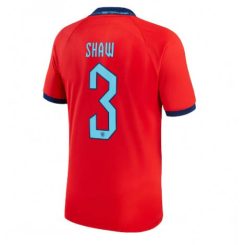 Engeland Luke Shaw #3 Uit tenue Mensen WK 2022 Korte Mouw