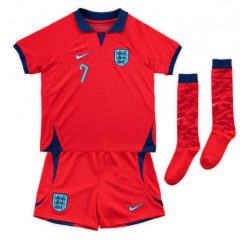 Kids Engeland Jack Grealish #7 Uit tenue WK 2022 Korte Mouw (+ Korte broeken)-1