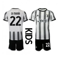 Kids Juventus Angel Di Maria #22 Thuis tenue 2022-23 Korte Mouw (+ Korte broeken)