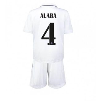 Kids Real Madrid David Alaba #4 Thuis tenue 2022-23 Korte Mouw (+ Korte broeken)