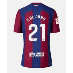 Dames Barcelona Frenkie de Jong #21 Thuis tenue 2023-24 Korte Mouw