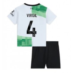 Kids Liverpool Virgil van Dijk #4 Uit tenue 2023-24 Korte Mouw (+ Korte broeken)