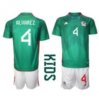 Kids Mexico Edson Alvarez #4 Thuis tenue WK 2022 Korte Mouw (+ Korte broeken)