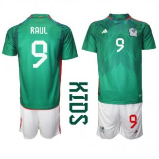 Kids Mexico Raul Jimenez #9 Thuis tenue WK 2022 Korte Mouw (+ Korte broeken)