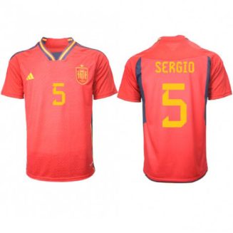 Spanje Sergio Busquets #5 Thuis tenue Mensen WK 2022 Korte Mouw