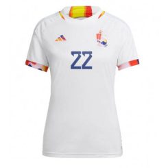 Dames België Charles De Ketelaere #22 Uit tenue WK 2022 Korte Mouw-1