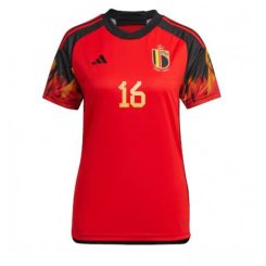 Dames België Thorgan Hazard #16 Thuis tenue WK 2022 Korte Mouw-1