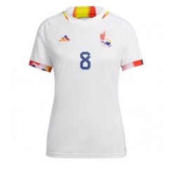 Dames België Youri Tielemans #8 Uit tenue WK 2022 Korte Mouw-1