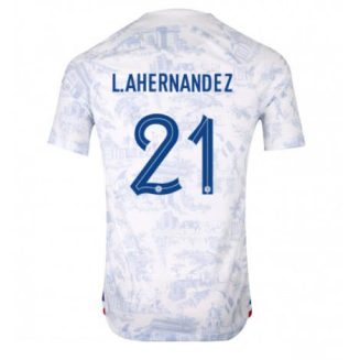 Frankrijk Lucas Hernandez #21 Uit tenue Mensen WK 2022 Korte Mouw