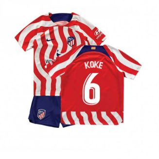 Kids Atletico Madrid Koke #6 Thuis tenue 2022-23 Korte Mouw (+ Korte broeken)