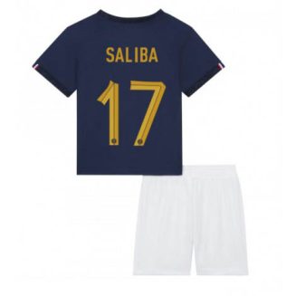 Kids Frankrijk William Saliba #17 Thuis tenue WK 2022 Korte Mouw (+ Korte broeken)