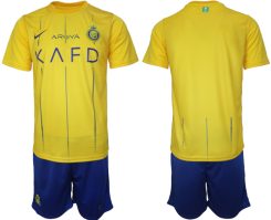 Al-Nassr Thuis tenue Mensen 2023-24 Korte Mouw (+ Korte broeken)