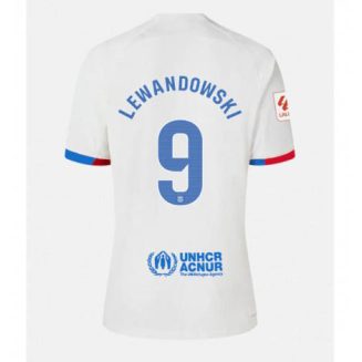 Dames Barcelona Robert Lewandowski #9 Uit tenue 2023-24 Korte Mouw