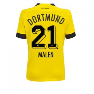 Dames Borussia Dortmund Donyell Malen #21 Thuis tenue 2022-23 Korte Mouw