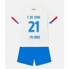 Kids Barcelona Frenkie de Jong #21 Uit tenue 2023-24 Korte Mouw (+ Korte broeken)