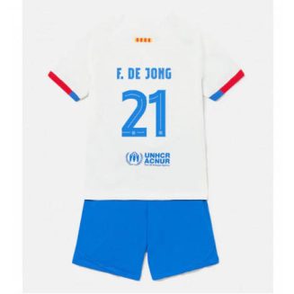 Kids Barcelona Frenkie de Jong #21 Uit tenue 2023-24 Korte Mouw (+ Korte broeken)