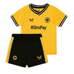 Kids Wolves Thuis tenue 2023-24 Korte Mouw (+ Korte broeken)