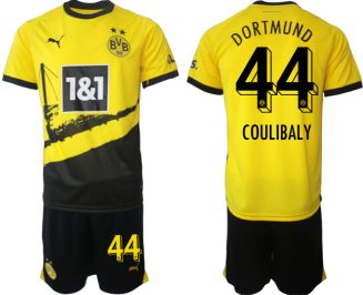 Borussia Dortmund Thuisshirt Soumaila Coulibaly #44 Voetbalshirts 2023-2024 Korte Mouw (+ Korte broeken)