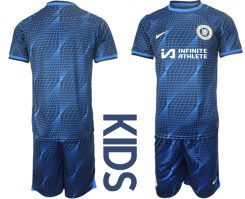 Chelsea Uitshirt 2023-2024 Infinite Athlete Kids Voetbalshirts Korte Mouw (+ Korte broeken)