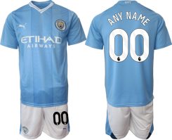 Manchester City Any Name Thuisshirt 2023-2024 Voetbalshirts Korte Mouw (+ Korte broeken)