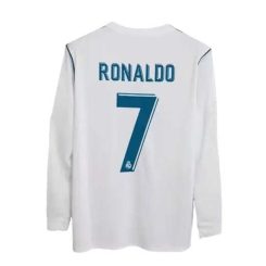 Retro Real Madrid Ronaldo #7 2017/18 Thuisshirt Lange Mouwen Voetbalshirts