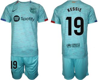 Barcelona Franck Kessie #19 Derde Shirt 2023-24 Voetbalshirts Korte Mouw (+ Korte broeken)