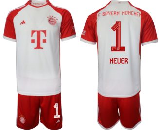 Bayern Munich Manuel Neuer #1 Thuisshirt 2023/24 Korte Mouw (+ Korte broeken) Voetbalshirts