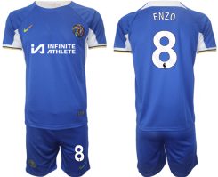 Chelsea Enzo Fernández #8 Thuisshirt 2023/24 Korte Mouw (+ Korte broeken) Voetbalshirts