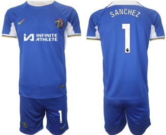 Chelsea Robert Sanchez #1 Thuisshirt 2023/24 Korte Mouw (+ Korte broeken) Voetbalshirts