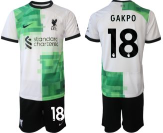 Liverpool Cody Gakpo #18 Uitshirt 2023/24 Korte Mouw (+ Korte broeken) Voetbalshirts