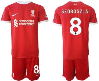 Liverpool Dominik Szoboszlai #8 Thuisshirt 2023/24 Korte Mouw (+ Korte broeken) Voetbalshirts