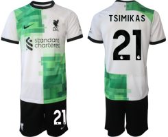 Liverpool Kostas Tsimikas #21 Uitshirt 2023/24 Korte Mouw (+ Korte broeken) Voetbalshirts