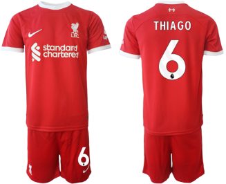 Liverpool Thiago Alcantara #6 Thuisshirt 2023/24 Korte Mouw (+ Korte broeken) Voetbalshirts