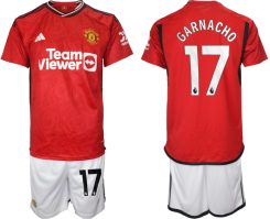 Manchester United Alejandro Garnacho #17 Thuisshirt 2023/24 Korte Mouw (+ Korte broeken) Voetbalshirts