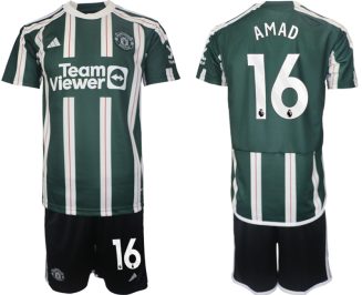 Manchester United Amad Diallo #16 Uitshirt 2023/24 Korte Mouw (+ Korte broeken) Voetbalshirts