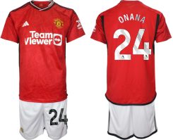 Manchester United Andre Onana #24 Thuisshirt 2023/24 Korte Mouw (+ Korte broeken) Voetbalshirts