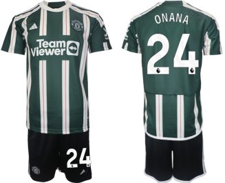 Manchester United Andre Onana #24 Uitshirt 2023/24 Korte Mouw (+ Korte broeken) Voetbalshirts