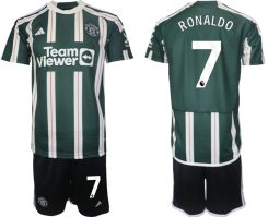 Manchester United Cristiano Ronaldo #7 Uitshirt 2023/24 Korte Mouw (+ Korte broeken) Voetbalshirts