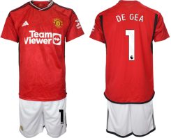 Manchester United David de Gea #1 Thuisshirt 2023/24 Korte Mouw (+ Korte broeken) Voetbalshirts