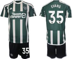 Manchester United Jonny Evans #35 Uitshirt 2023/24 Korte Mouw (+ Korte broeken) Voetbalshirts