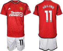 Manchester United Rasmus Hojlund #11 Thuisshirt 2023/24 Korte Mouw (+ Korte broeken) Voetbalshirts