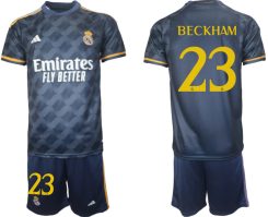 Real Madrid David Beckham #23 Uitshirt 2023/24 Korte Mouw (+ Korte broeken) Voetbalshirts