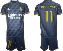 Real Madrid Rodrygo #11 Uitshirt 2023/24 Korte Mouw (+ Korte broeken) Voetbalshirts