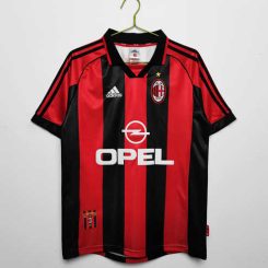 AC Milan 1998/99 Thuis tenue Korte Mouw Retro Voetbalshirts