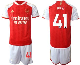 Arsenal Declan Rice #41 Thuisshirt 2023-24 Mensen Korte Mouw (+ Korte broeken) Voetbalshirts