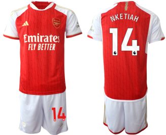 Arsenal Eddie Nketiah #14 Thuisshirt 2023-24 Mensen Korte Mouw (+ Korte broeken) Voetbalshirts