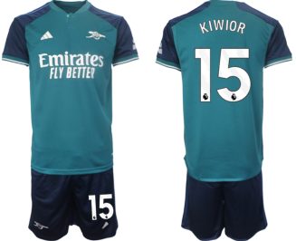 Arsenal Jakub Kiwior #15 Derde Shirt 2023-24 Mensen Korte Mouw (+ Korte broeken) Voetbalshirts