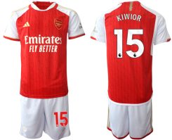 Arsenal Jakub Kiwior #15 Thuisshirt 2023-24 Mensen Korte Mouw (+ Korte broeken) Voetbalshirts