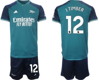 Arsenal Jurrien Timber #12 Derde Shirt 2023-24 Mensen Korte Mouw (+ Korte broeken) Voetbalshirts