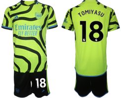 Arsenal Takehiro Tomiyasu #18 Uitshirt 2023-24 Mensen Korte Mouw (+ Korte broeken) Voetbalshirts